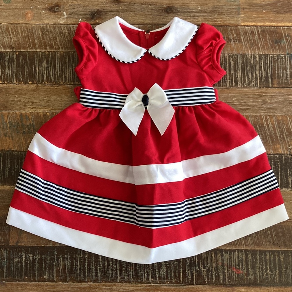 Bonnie Baby Red Dress - Size 3-6 months